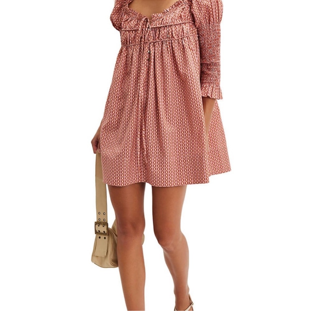 Free People Boho Star Dip Mini Dress Glass Roses Size Small